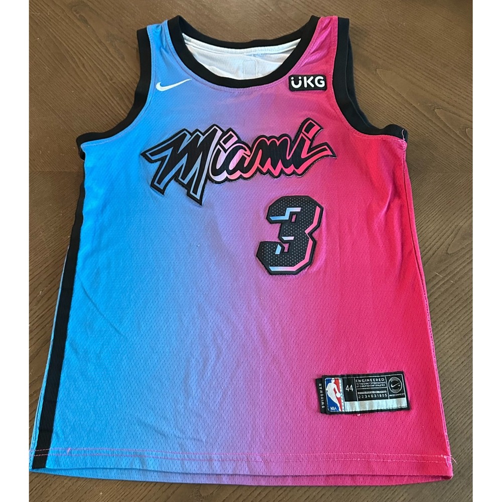 Dwyane Wade Jersey Miami Heat Basketball Nike Swingman Blue Pink Sz‎ 44 / M